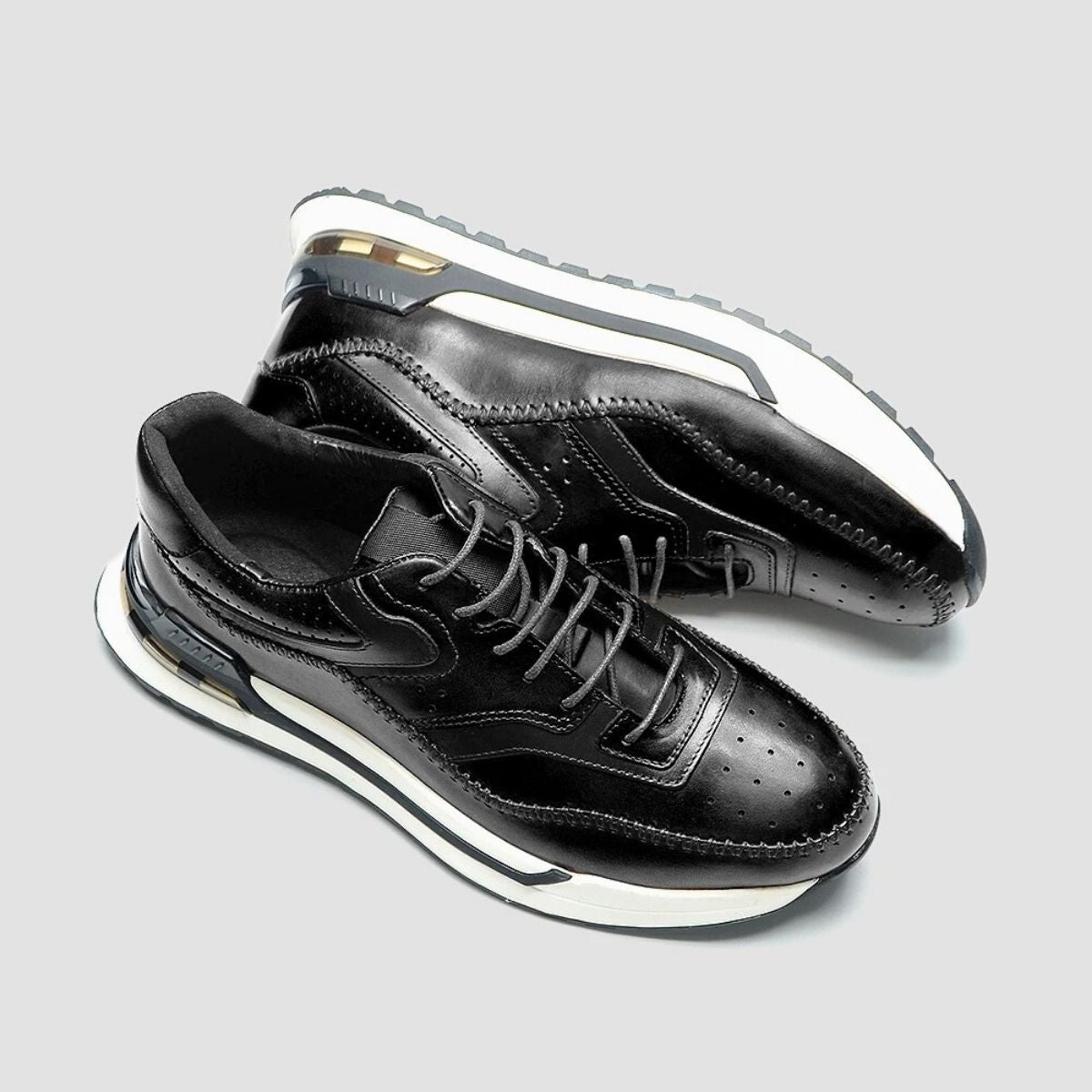 Stitch Leather Oxford Sneakers