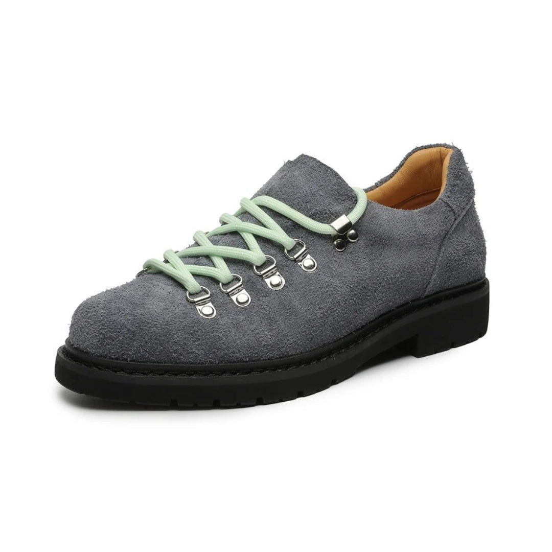 Suede Low-Top City Shoes with Contrast Laces and Chunky Sole