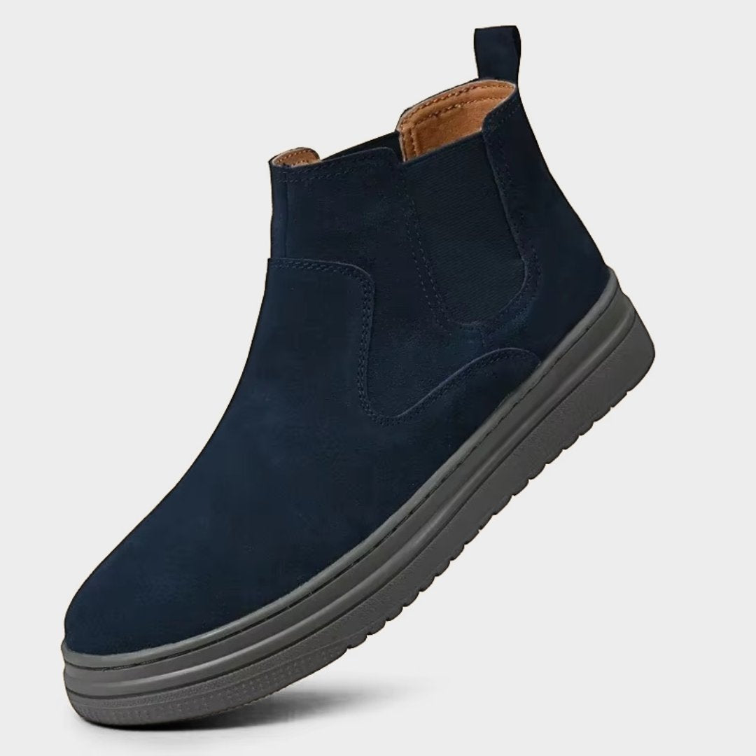 Suede Smart-Casual Leather Slip-On Chelsea Winter Boots