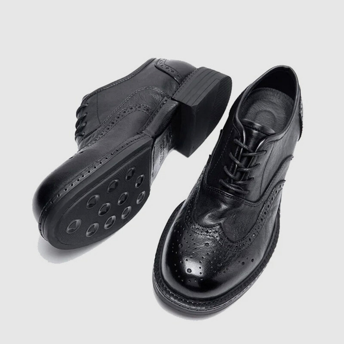 Brogue Derby Shoes with Thick Sole