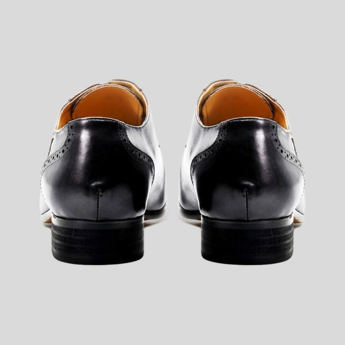 Buckle Strap Brogue Leather Oxford Dress Shoes