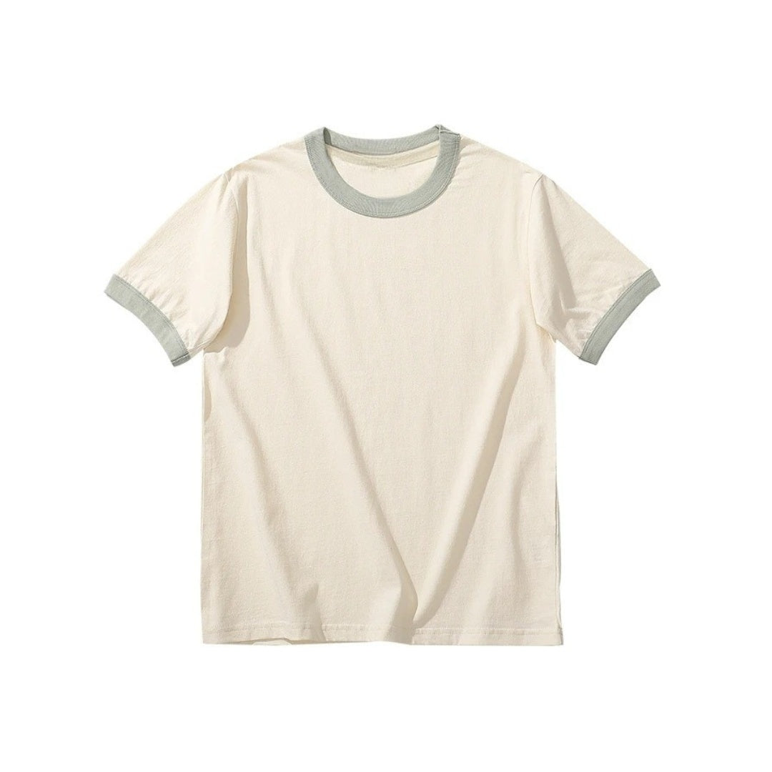 Vintage Color-Contrast Cotton T-Shirt