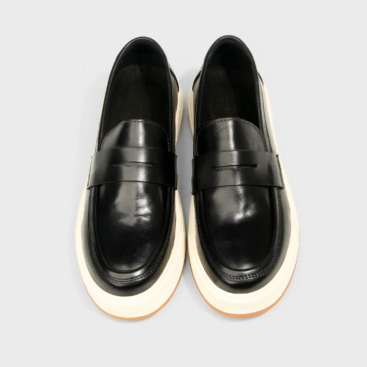 Polished Leather Slip On Trainers