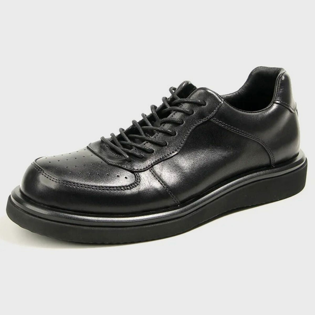 Leather Derby Sneakers with Chunky Sole