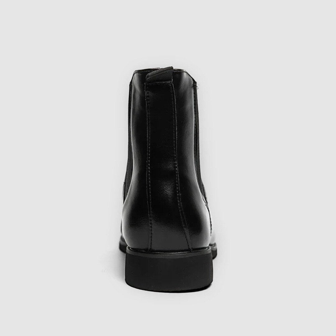 Classic Chelsea Pointed Polished Leather Ankle Boots with Red-Bottom Sole