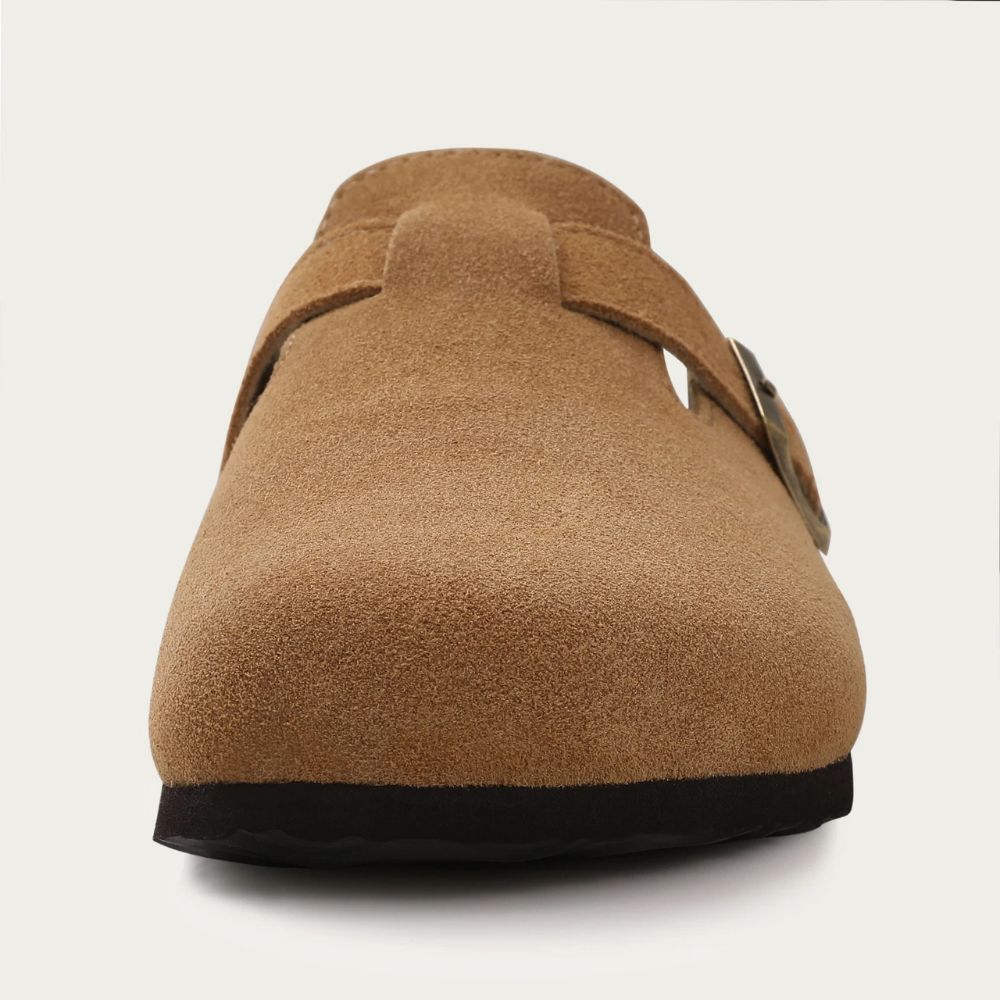 Suede Buckle Strap Sandals