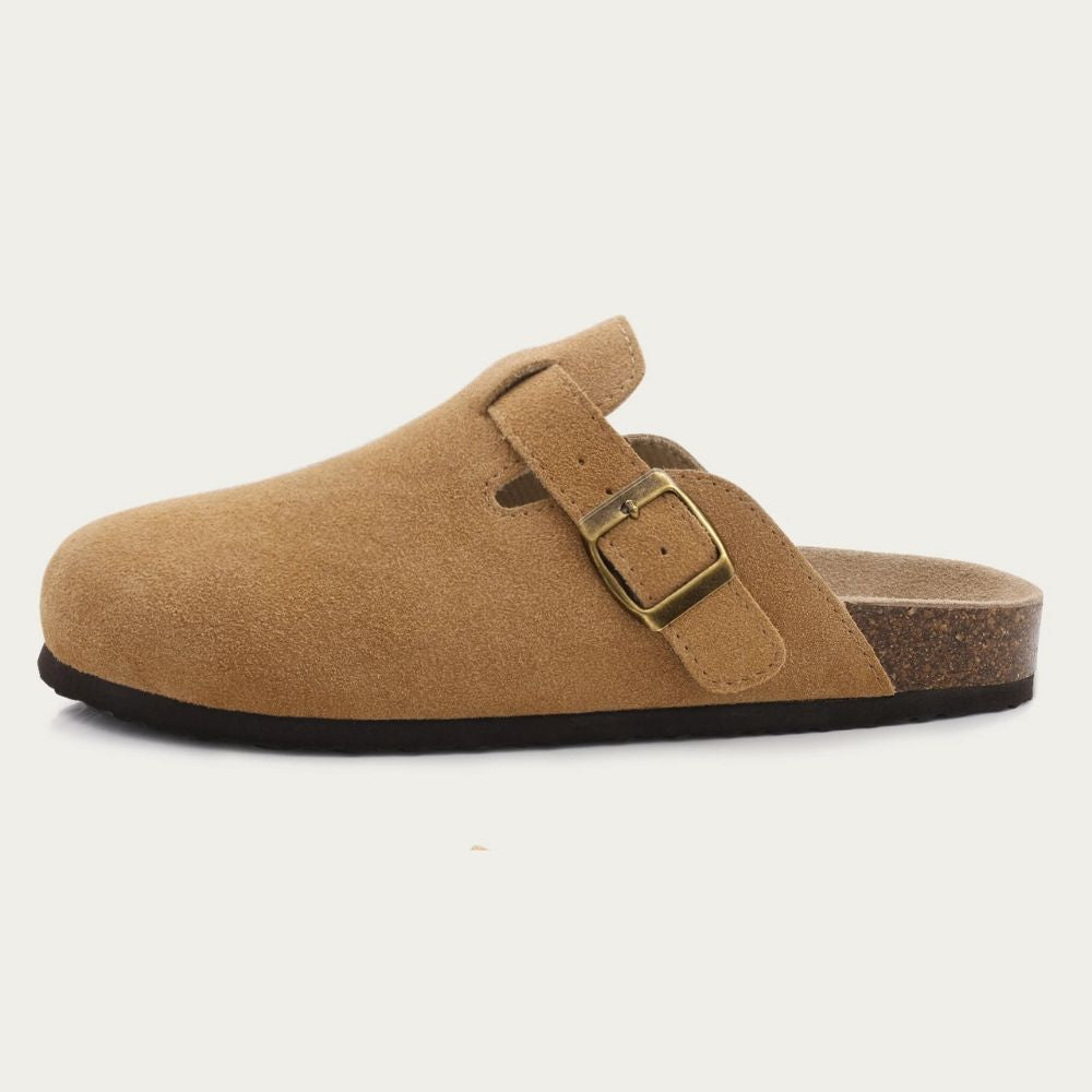 Suede Buckle Strap Sandals