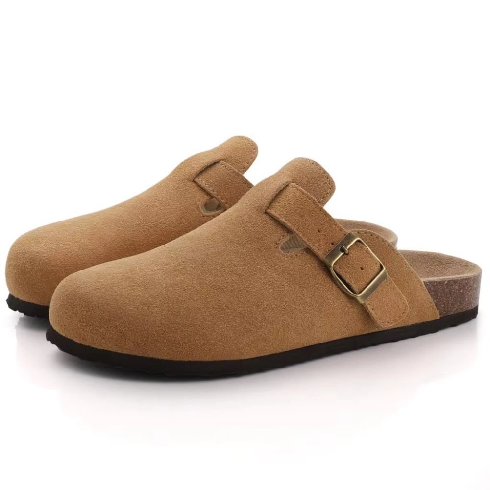 Suede Buckle Strap Sandals