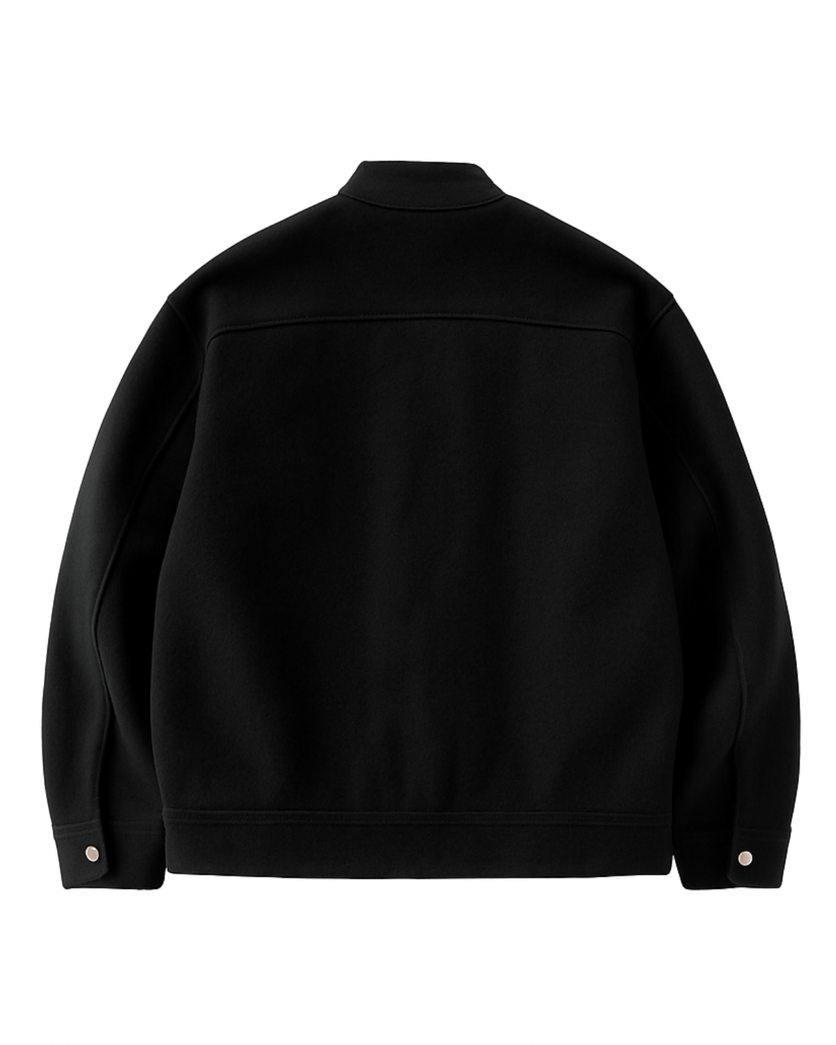 Wool Blend Stand Collar Zip Jacket