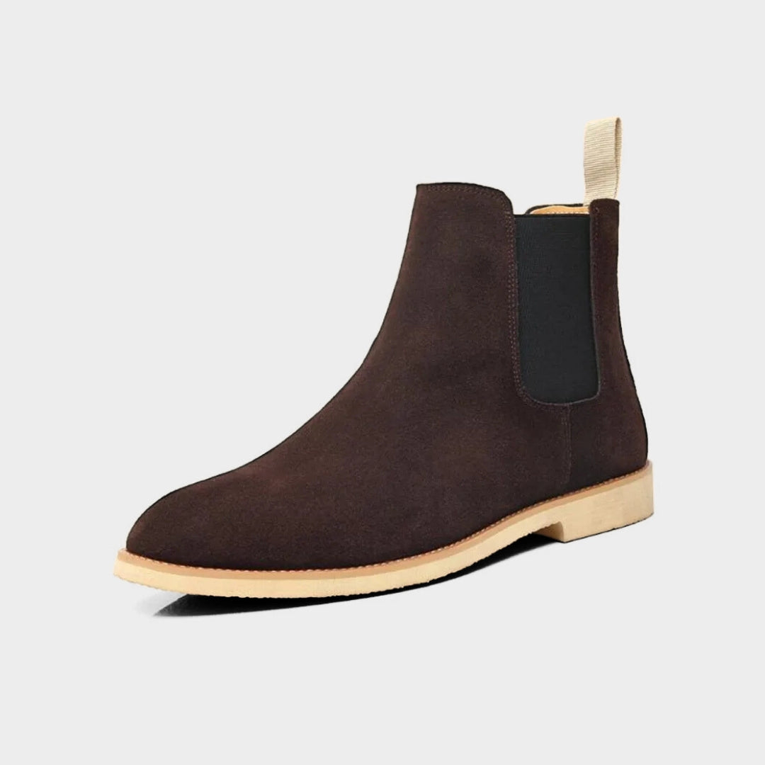 Classic Soft Suede Leather Round Toe Chelsea boots