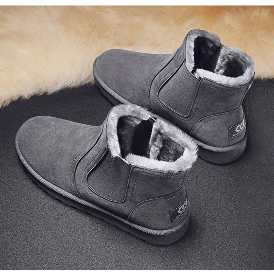 Suede Faux Fur Lined Chelsea Winter Boot