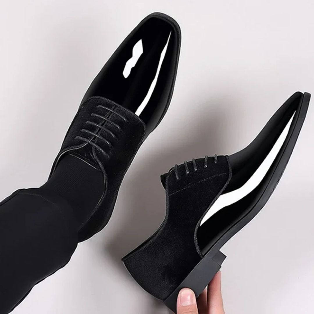Polished Suede Leather Oxford Shoes