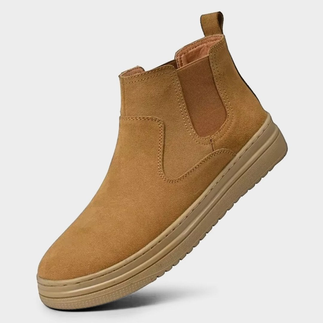 Suede Smart-Casual Leather Slip-On Chelsea Winter Boots