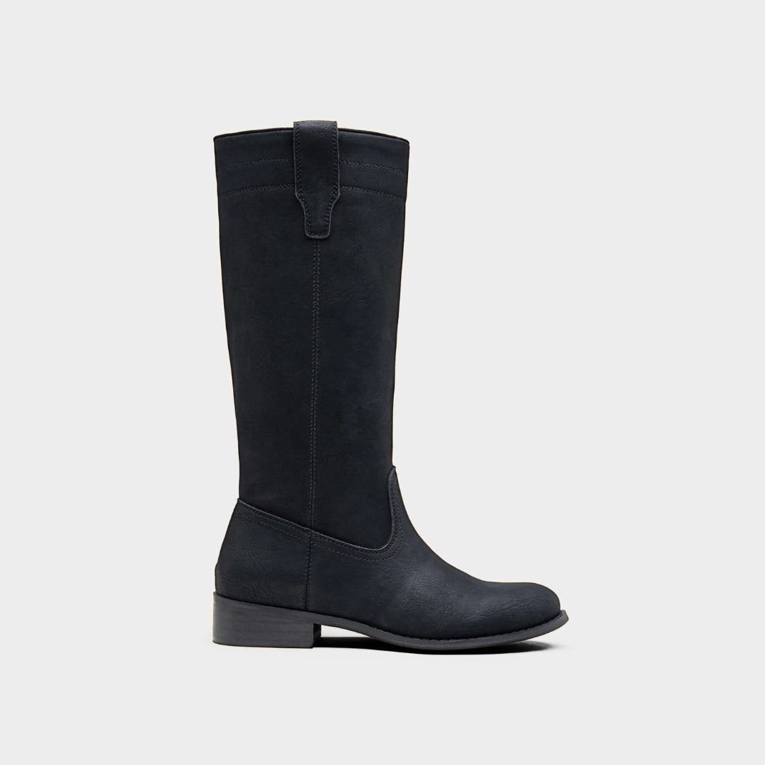 Classic Suede Mid-Calf Riding Boots