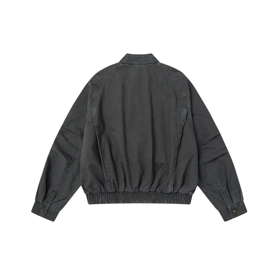 Multi Pocket Workwear Jacket with Stand Collar