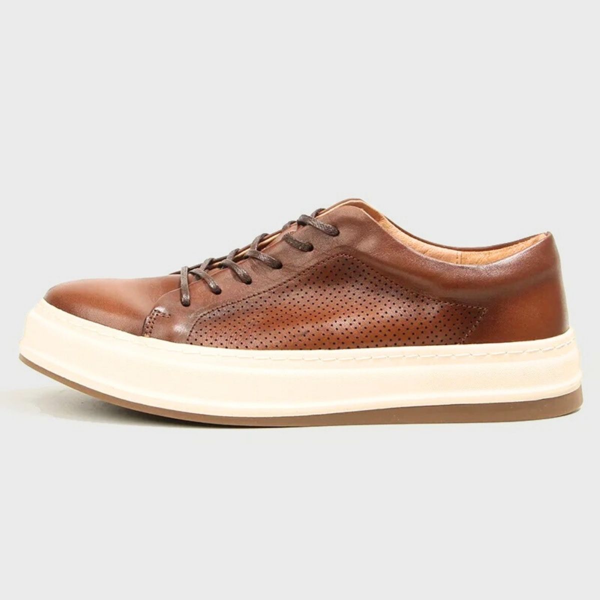 Lifted Sole Leather Sneakers