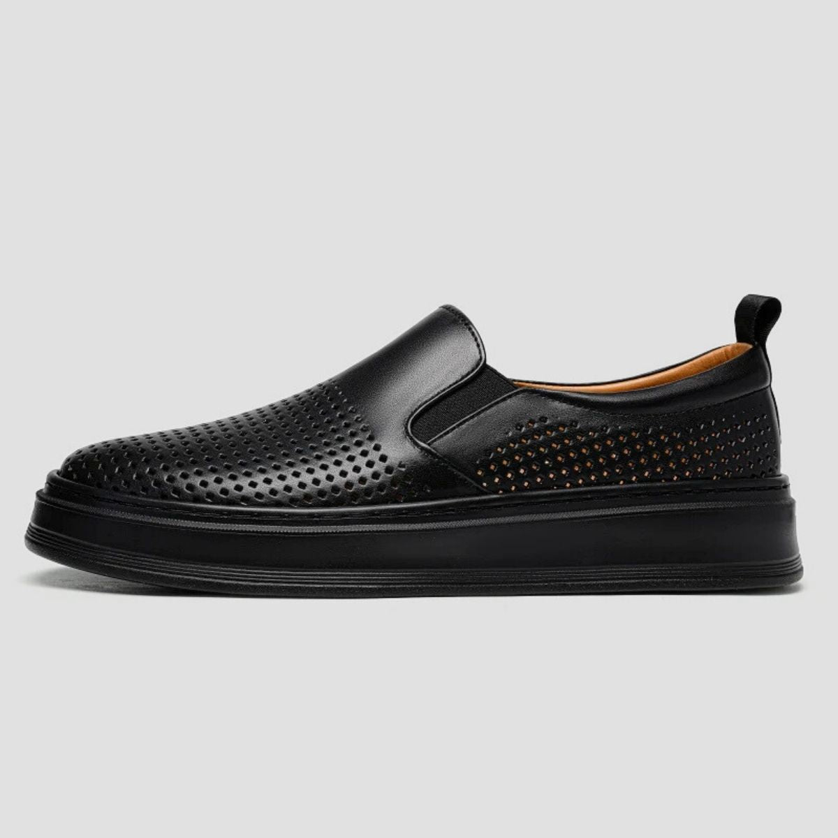 Perforated Leather Slip-On Sneakers