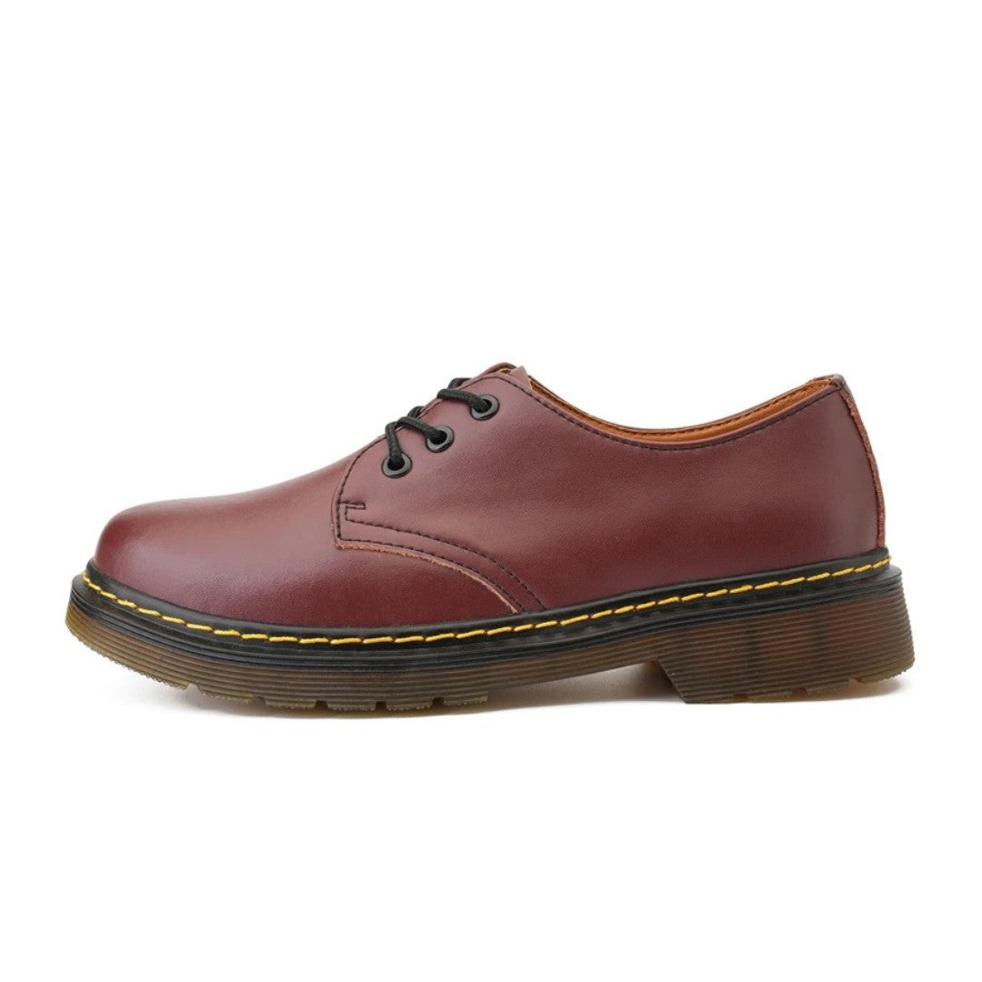 Chunky Casual Derby Shoes with Yellow Stitching