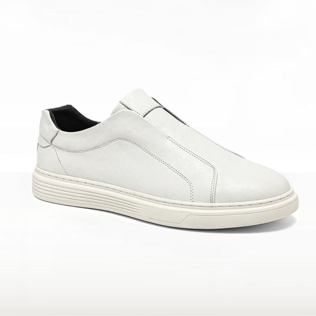 Leather Low Top Slip-On Sneakers