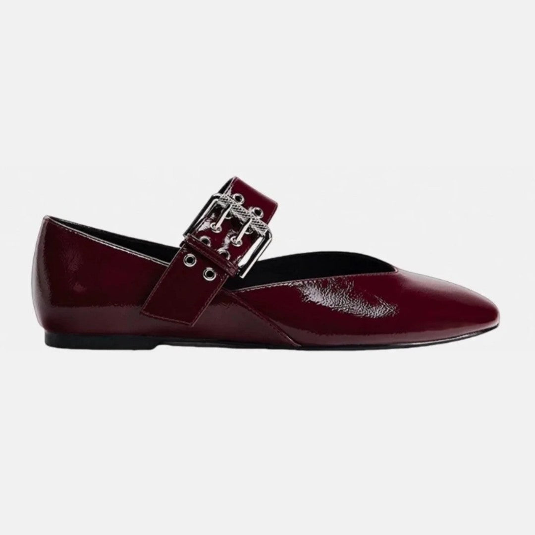 Two-Eyelet Buckle Mary Jane Flats