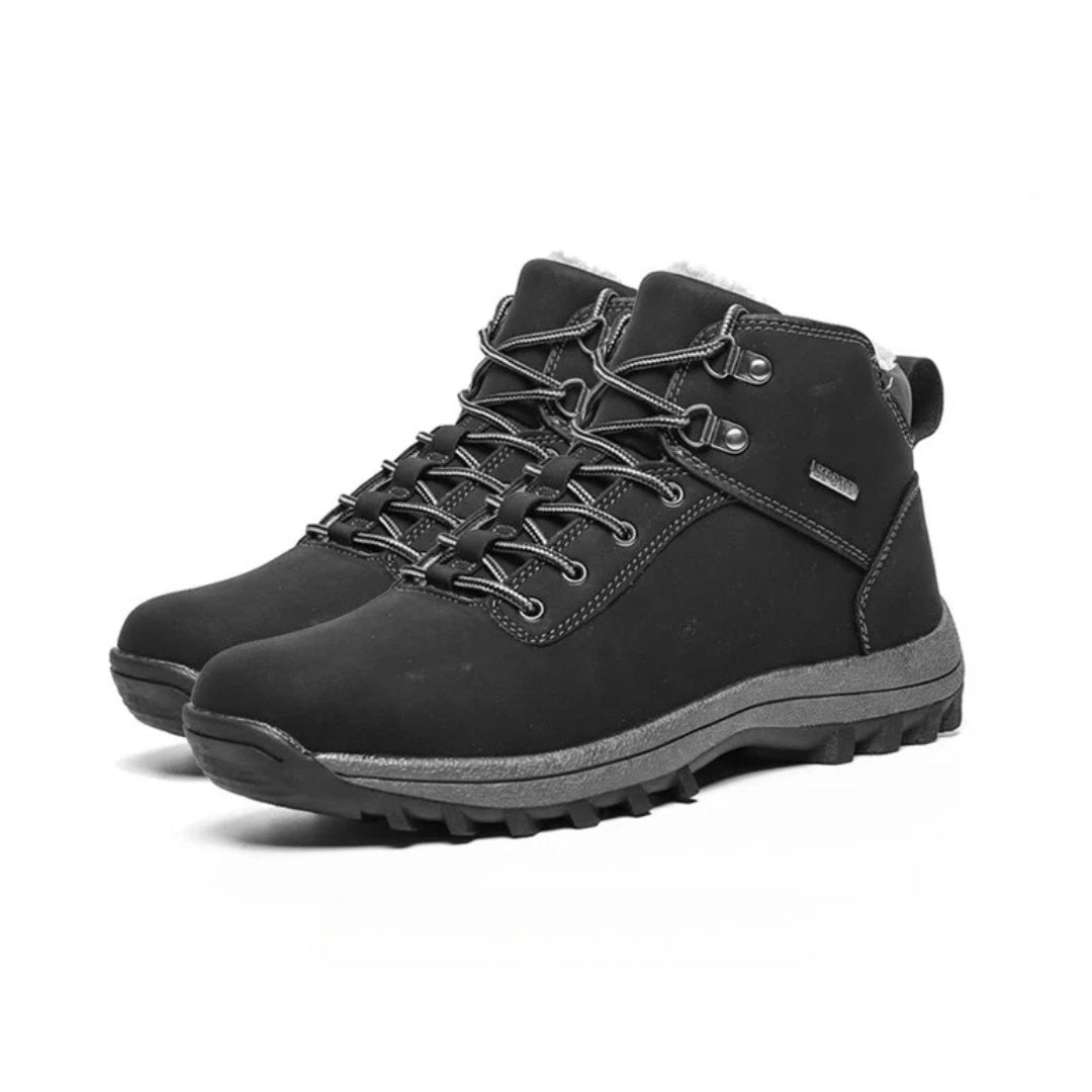Leather Casual Comfort Hiking Boots with Inner Fur Lining and Water Resistant finish