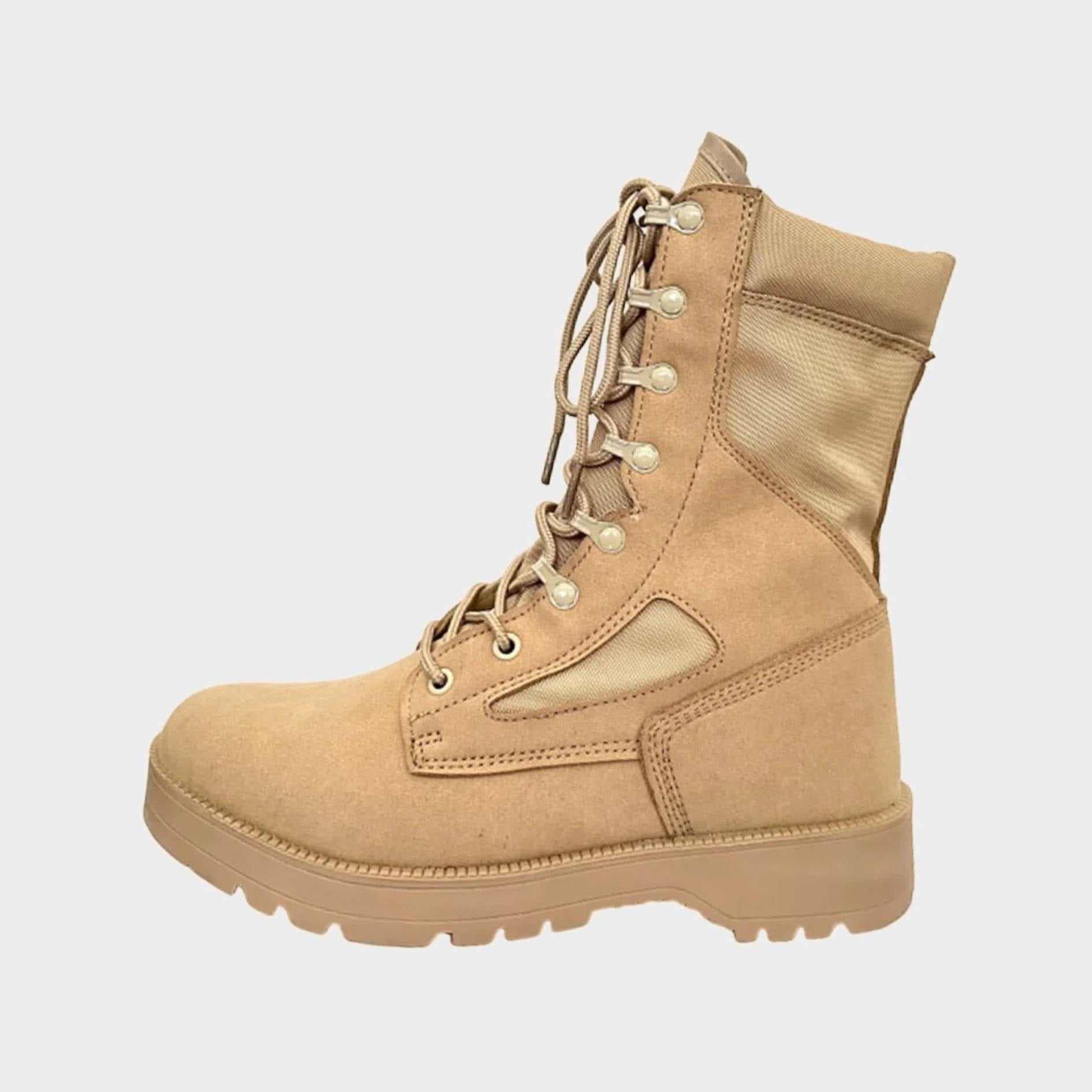 Tactical Lace Up Leather Combat boots with Durable Sole and Ankle Support