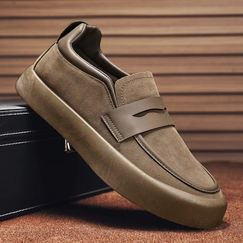 Suede Platform Penny Loafer Sneakers