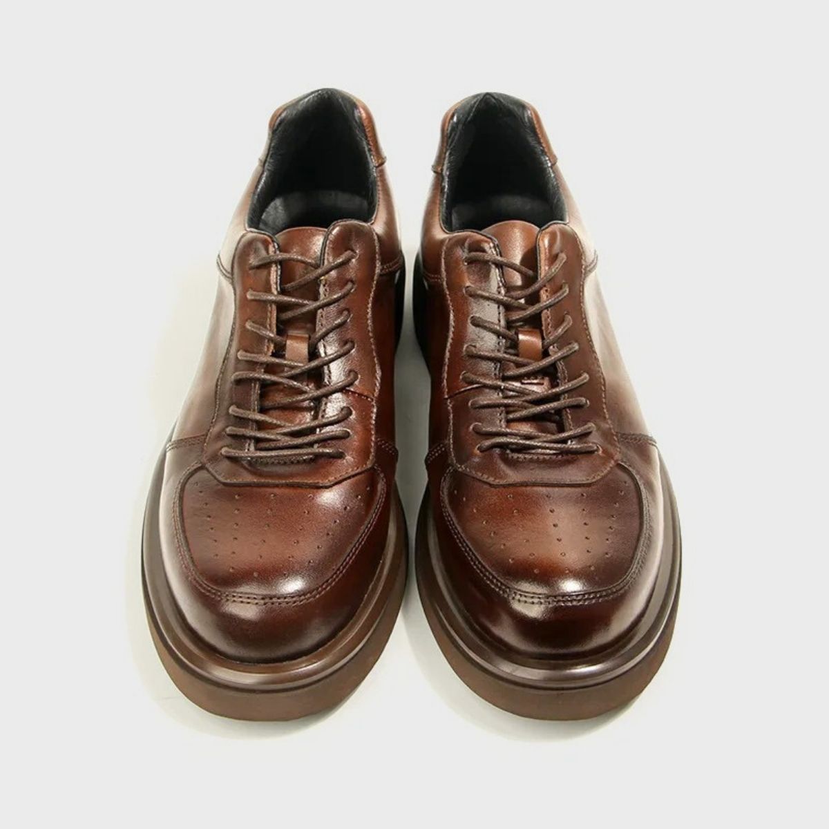 Leather Derby Sneakers with Chunky Sole