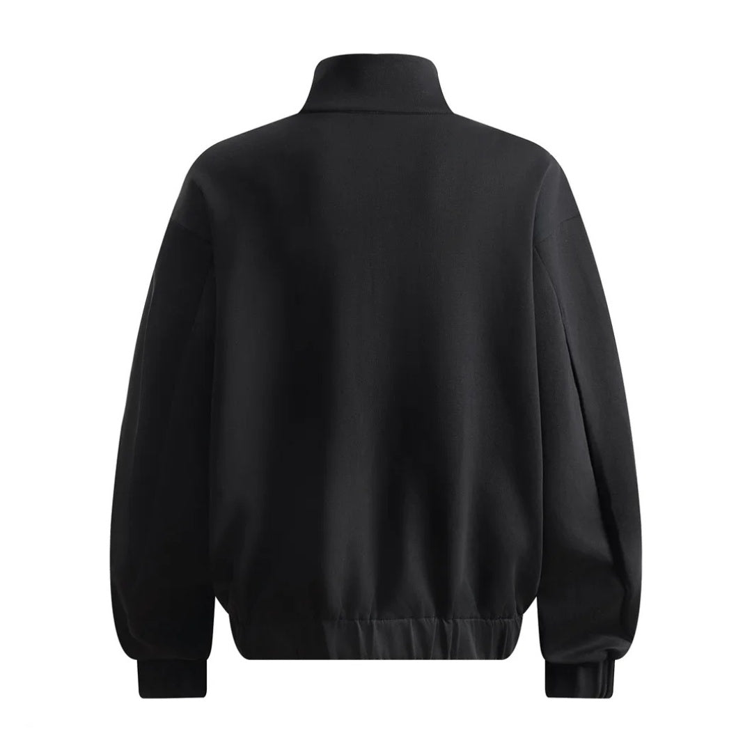 Stand Collar Sweatshirt With Elastic Hem