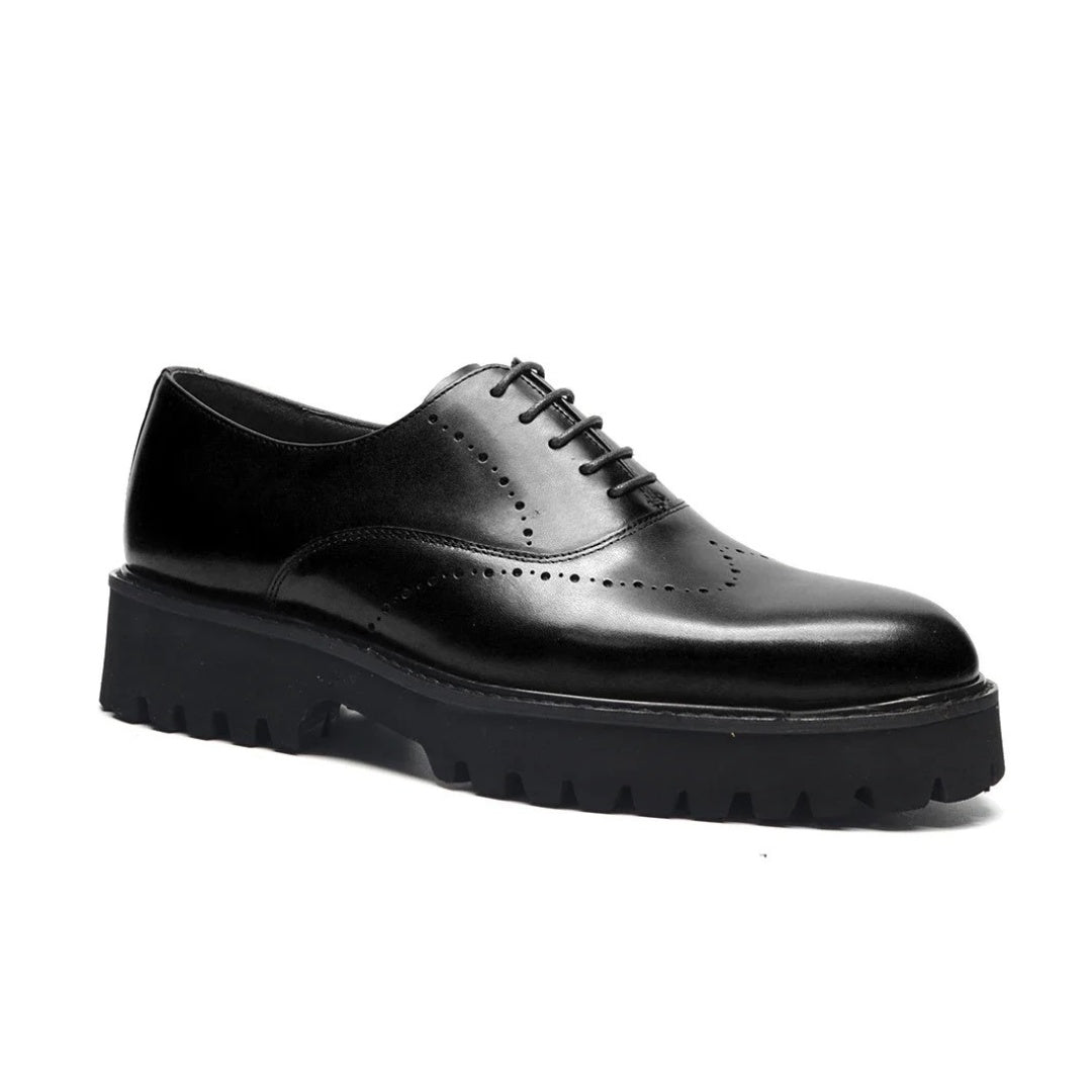 Brogue Leather Wingtip Oxford Shoes with Thick Sole