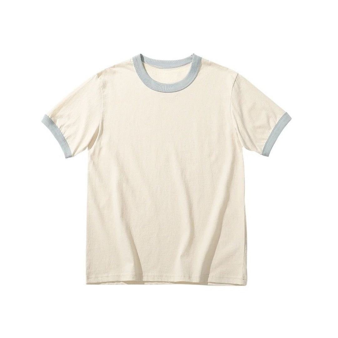 Vintage Color-Contrast Cotton T-Shirt