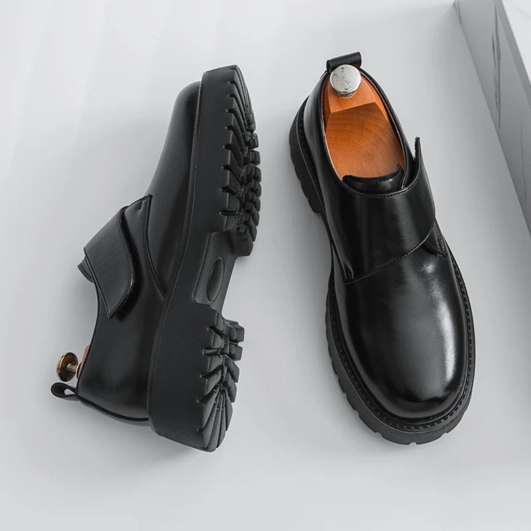 Chunky Platform Hook and Loop Strap Oxford Shoes