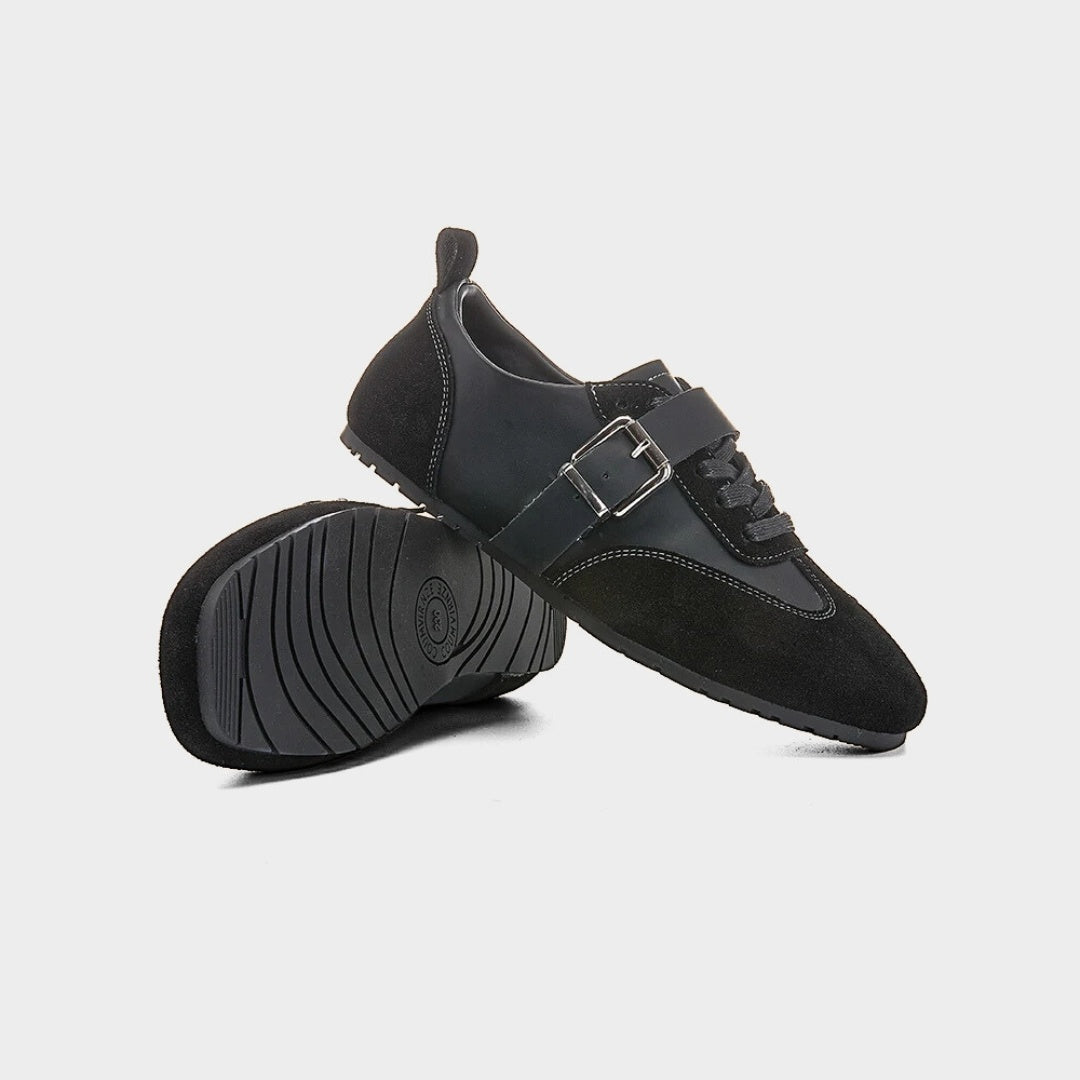 Leather Suede Mary Jane Ballet Flat Trainers