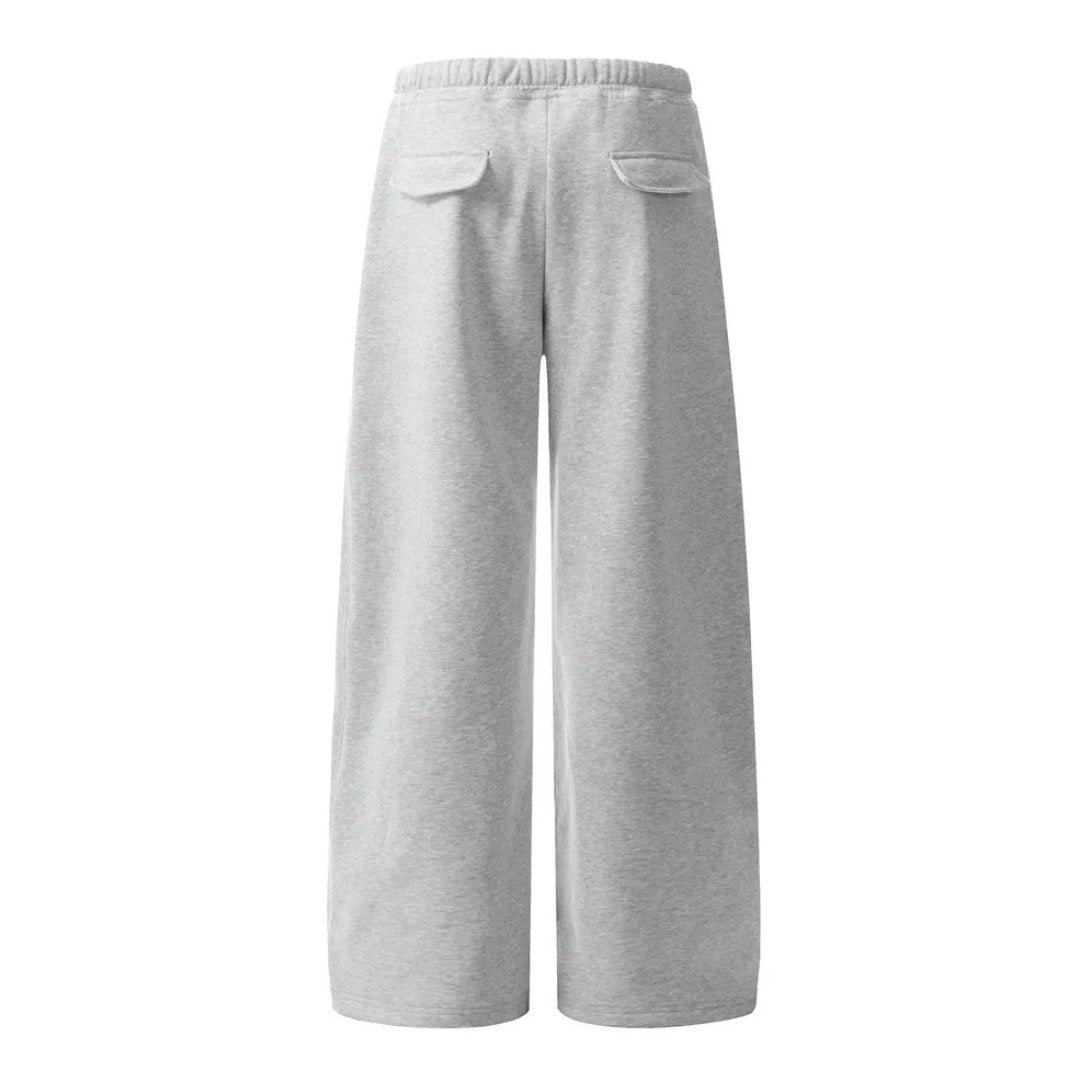 Fleece Sweatpants With Elastic Waist and Wide Legs