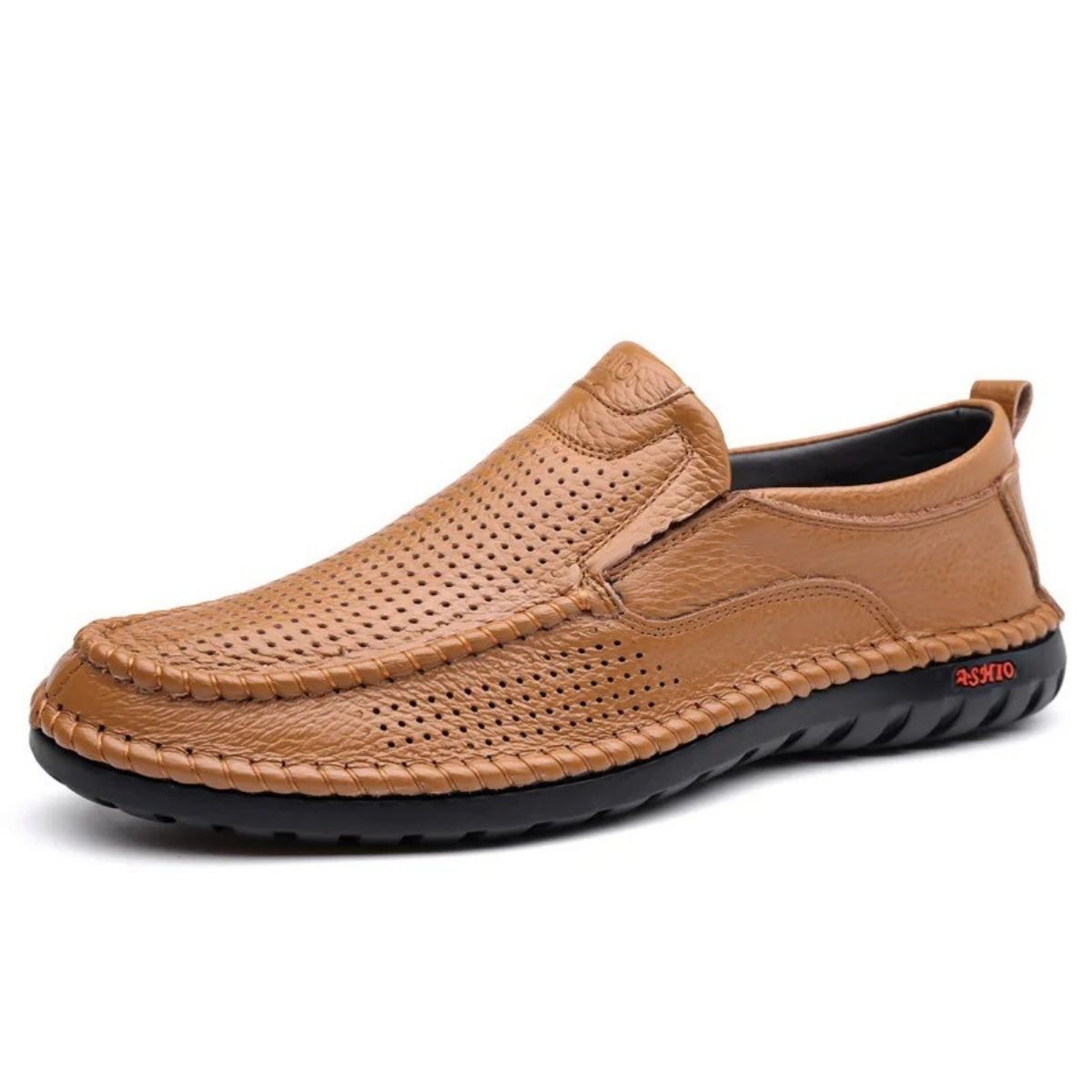 Breathable Grip Leather Loafers