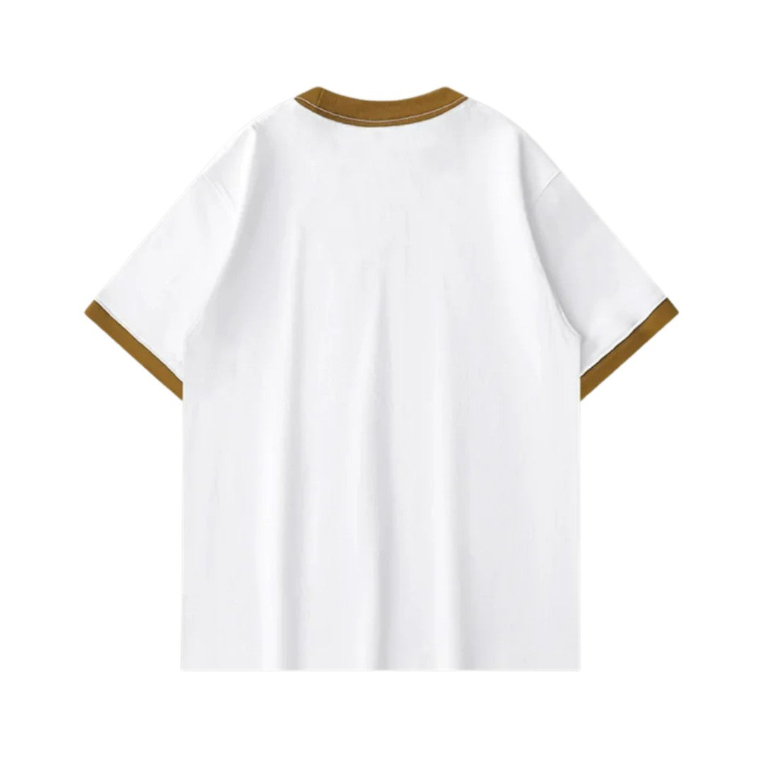 Vintage Contrast Trim Crewneck T-Shirt