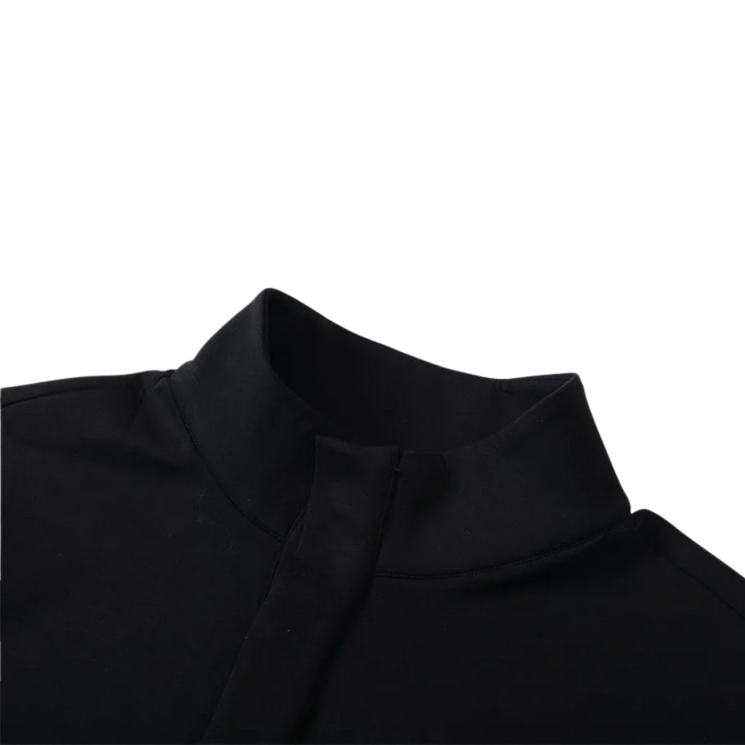 Stand Collar Sweatshirt With Elastic Hem