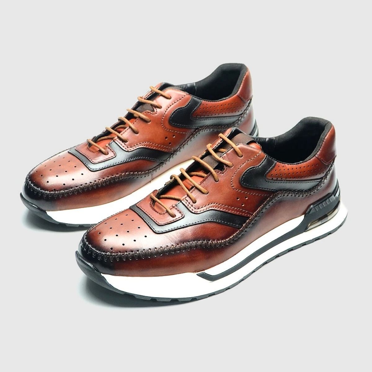 Stitch Leather Oxford Sneakers