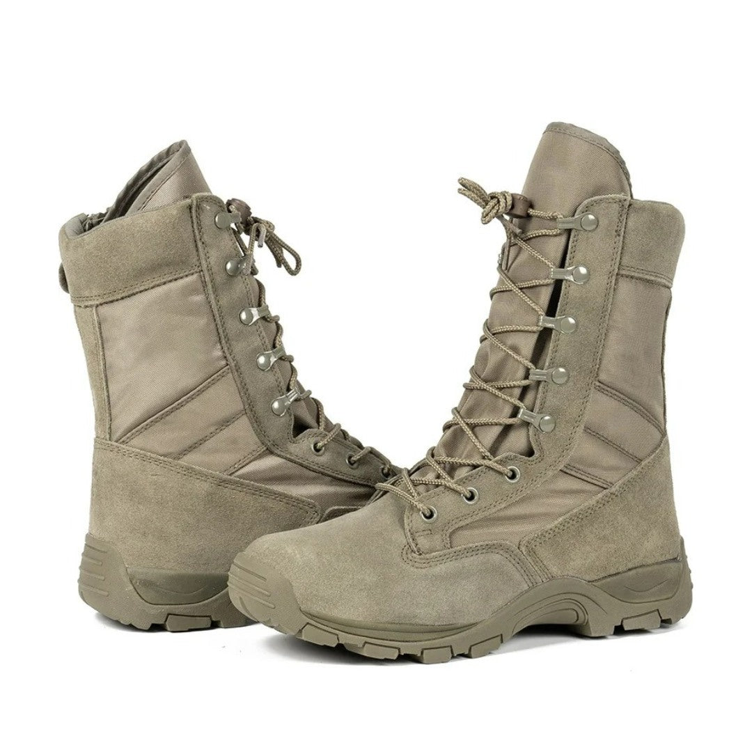 High-Top Tactical Boots With Non-Slip Rubber Sole