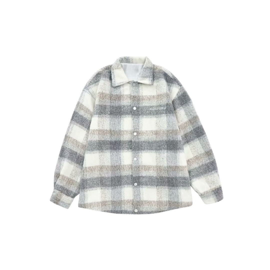 Woolen Plaid Shirt Jacket