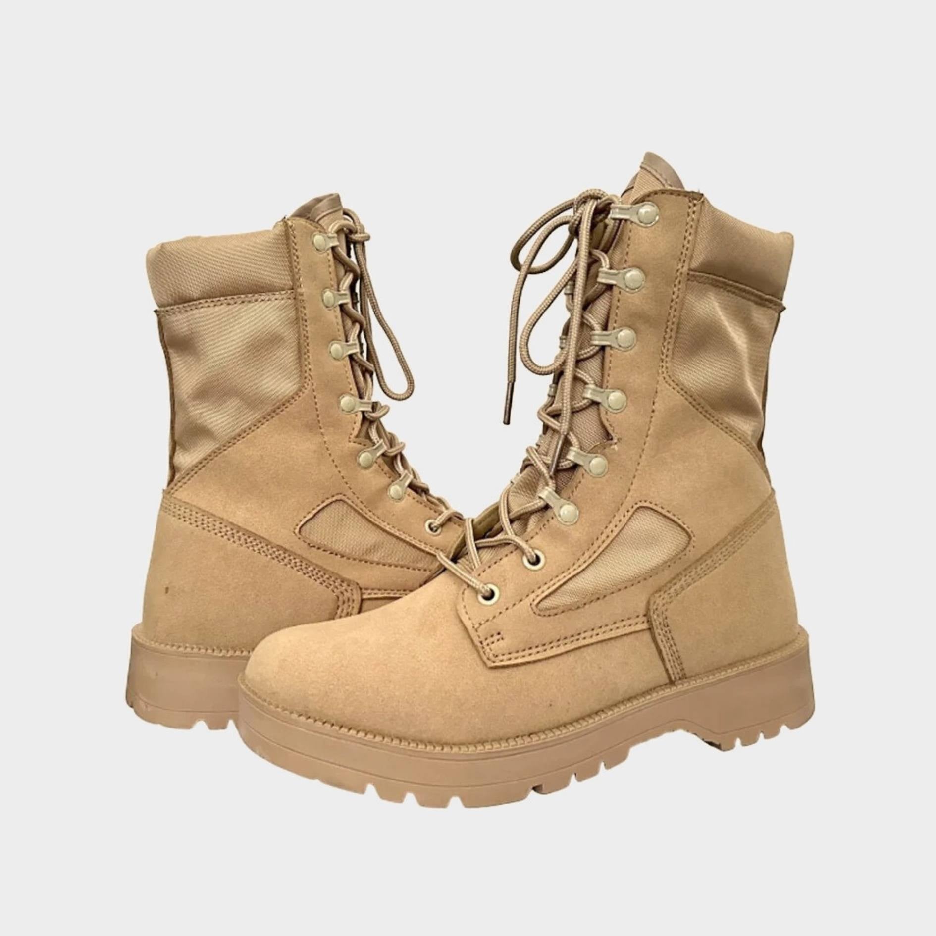 Tactical Lace Up Leather Combat boots with Durable Sole and Ankle Support