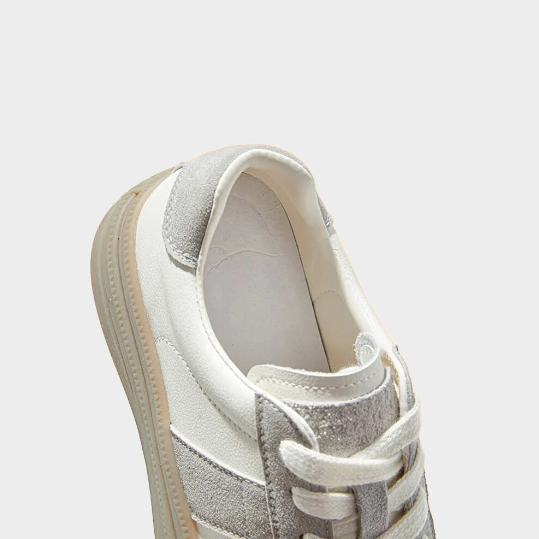 Suede Patchwork Toe Panel Platform Sneakers