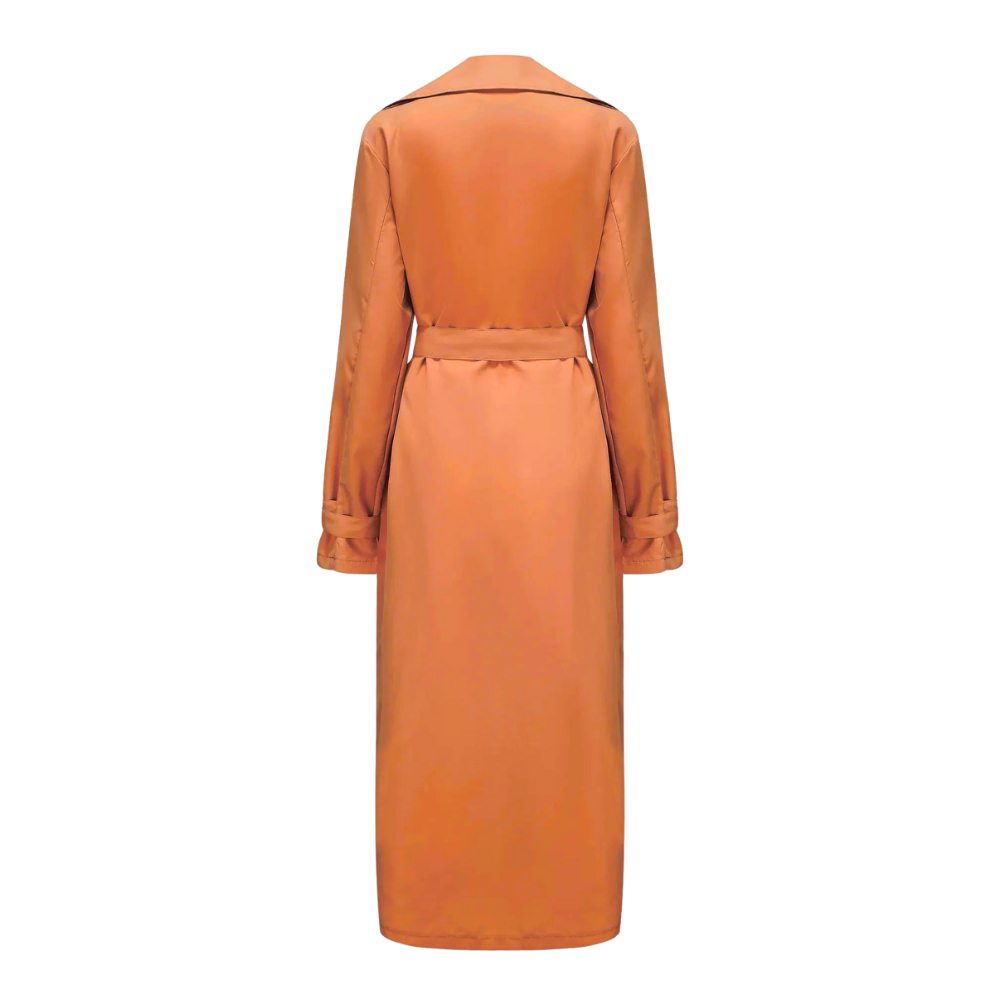 Long Lightweight Button Trench Coat with Belt