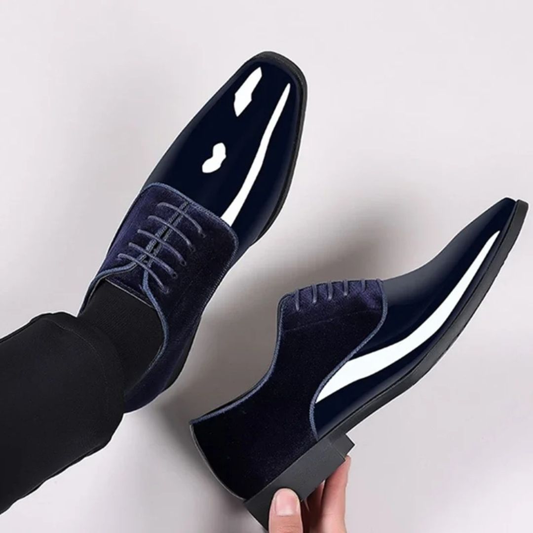 Polished Suede Leather Oxford Shoes