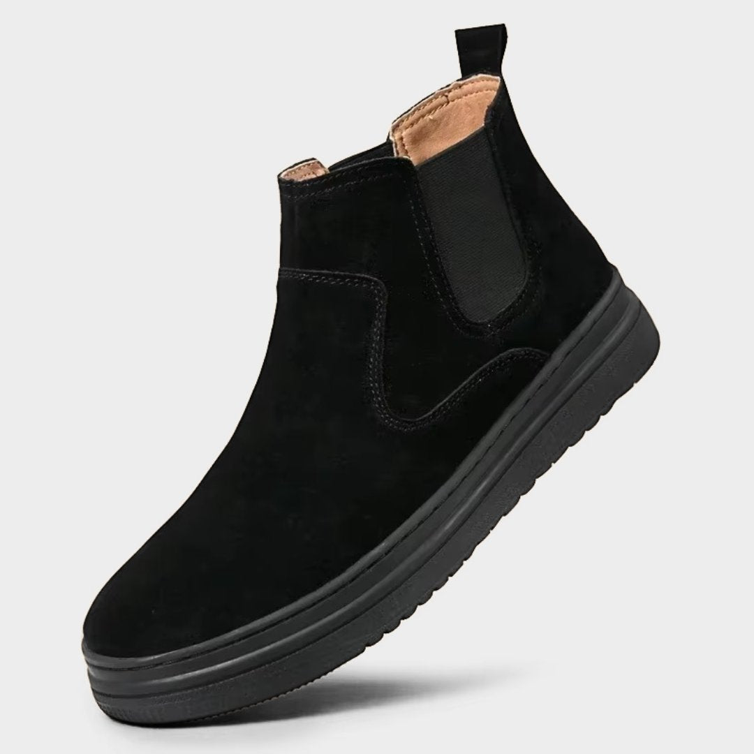 Suede Smart-Casual Leather Slip-On Chelsea Winter Boots