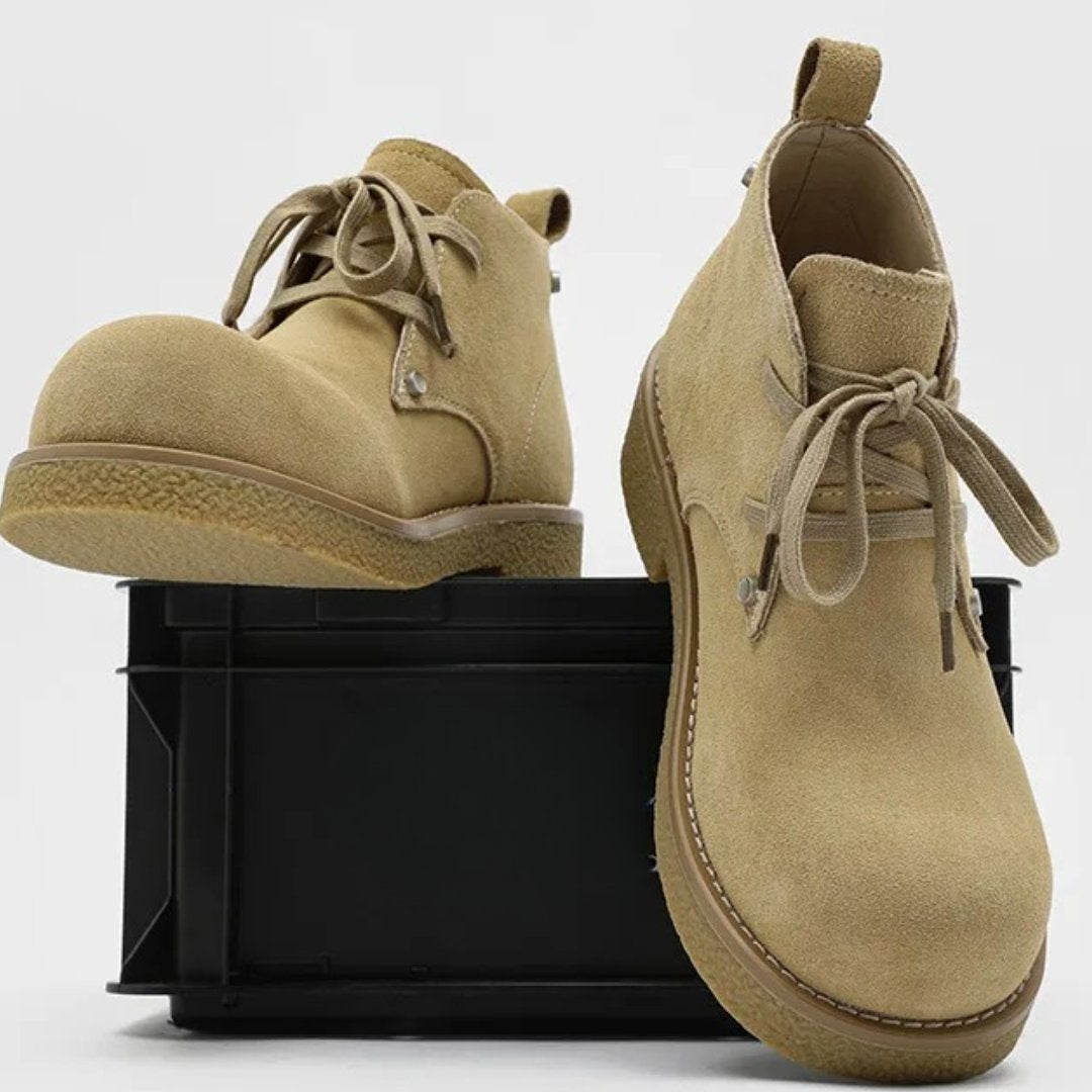 Suede Round Toe Derby Ankle Boots