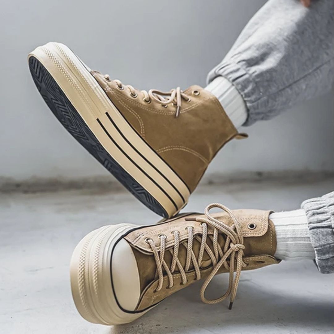 Stacked Sole Suede High-Top