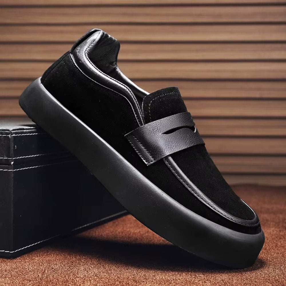 Suede Platform Penny Loafer Sneakers