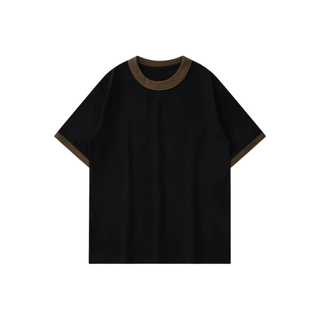 Vintage Contrast Trim Crewneck T-Shirt