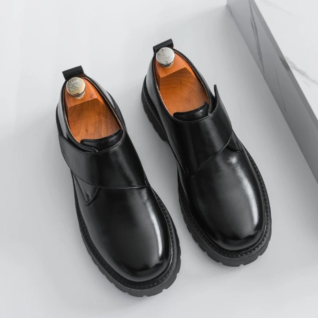 Chunky Platform Hook and Loop Strap Oxford Shoes